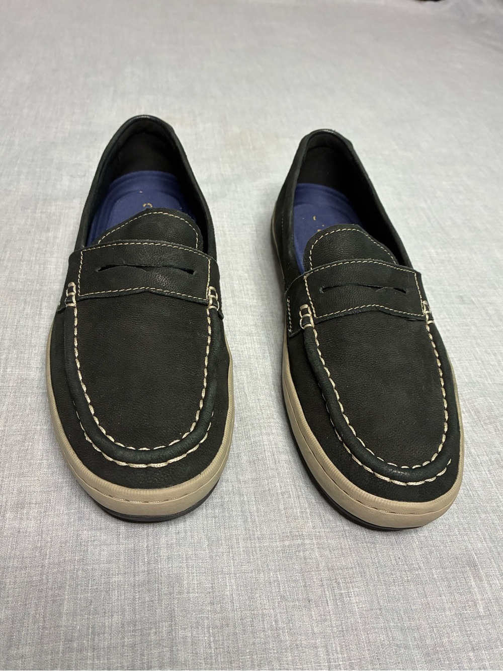 Cole Haan Men's Claude Penny Loafers Black Nubuck Leather Size 8.5